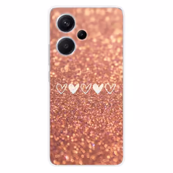Coque en silicone - Compatible Xiaomi Redmi Note 13 Pro Plus 5G - design paillettes coeur