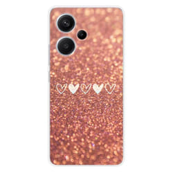 Coque en silicone - Compatible Xiaomi Redmi Note 13 Pro Plus 5G - design paillettes coeur