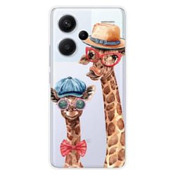 Coque en silicone - Compatible Xiaomi Redmi Note 13 Pro Plus 5G - design funny girafe
