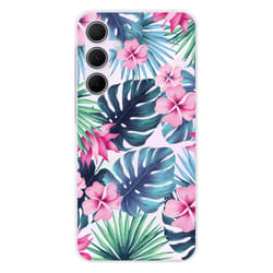 Coque en silicone - Compatible Samsung Galaxy A55 5G - design tropical aquarelle