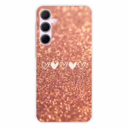 Coque en silicone - Compatible Samsung Galaxy A55 5G - design paillettes coeur