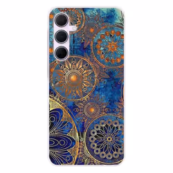 Coque en silicone - Compatible Samsung Galaxy A55 5G - design mandalla bleu