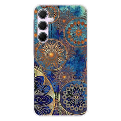 Coque en silicone - Compatible Samsung Galaxy A55 5G - design mandalla bleu