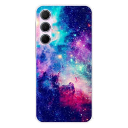 Coque en silicone - Compatible Samsung Galaxy A55 5G - design galaxie bleue
