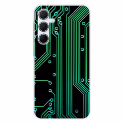 Coque en silicone - Compatible Samsung Galaxy A35 5G - design texture circuit geek