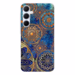 Coque en silicone - Compatible Samsung Galaxy A35 5G - design mandalla bleu