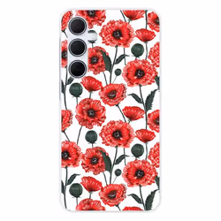 Coque en silicone - Compatible Samsung Galaxy A35 5G - design fleurs de pavot
