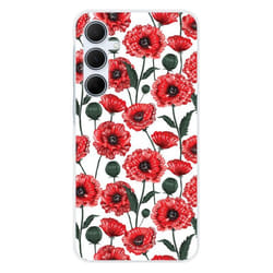 Coque en silicone - Compatible Samsung Galaxy A35 5G - design fleurs de pavot