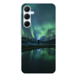 Coque en silicone - Compatible Samsung Galaxy A35 5G - design aurores boreales