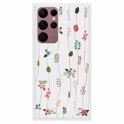 Coque Silicone renforcée - Samsung - Galaxy S22 Ultra - Imprimée - Montée de fleurs - Résistante