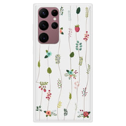 Coque Silicone renforcée - Samsung - Galaxy S22 Ultra - Imprimée - Montée de fleurs - Résistante