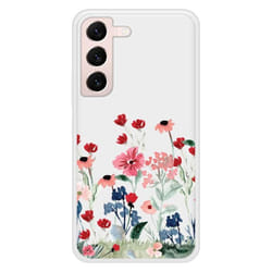 Coque Silicone renforcée - Samsung - Galaxy S22 - Impression Printemps en fleurs - Résistance accrue - Souple