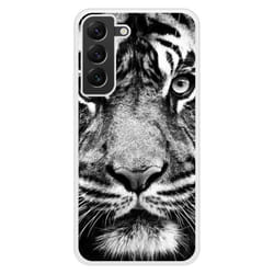 Coque Silicone Renforcée - Samsung - Galaxy S22 Plus - Tigre Blanc et Noir - Antichoc - Impression Brillante