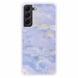 Coque en silicone renforcé imprimée compatible Samsung Galaxy S22 Plus Marbre Bleu