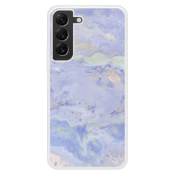 Coque en silicone renforcé imprimée compatible Samsung Galaxy S22 Plus Marbre Bleu