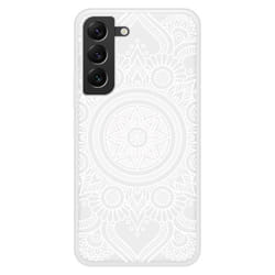 Coque en silicone renforcé - Mandala blanc - Samsung Galaxy S22 Plus - Résistance accrue - Impression brillante