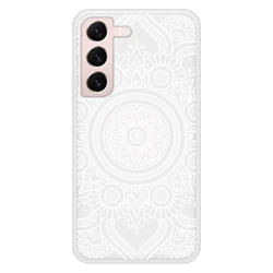 Coque en silicone renforcé - Mandala blanc - Samsung Galaxy S22 - Résistance accrue - Impression brillante
