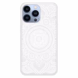 Coque Silicone Renforcée - Apple - iPhone 13 Pro - Mandala Blanc - Imprimée en France - Souple