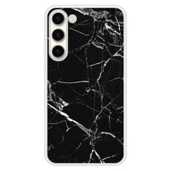 Coque en silicone renforcé imprimée compatible Samsung Galaxy S23 Plus Marbre Noir