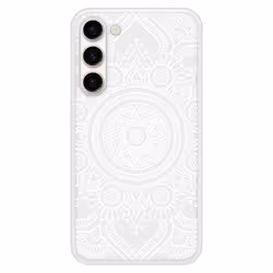 Coque Silicone Renforcée - Samsung - Galaxy S23 Plus - Mandala Blanc - Imprimée en France - Souple