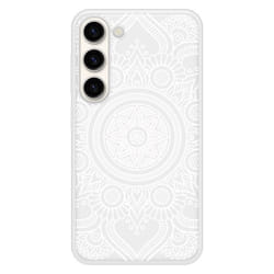 Coque Silicone Renforcée - Samsung - Galaxy S23 - Mandala Blanc - Imprimée en France - Souple