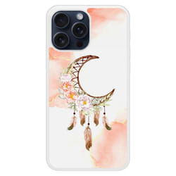 Coque Silicone Renforcée - Apple - iPhone 15 Pro Max - Imprimée - Dreamcatcher Lune - Multicolore