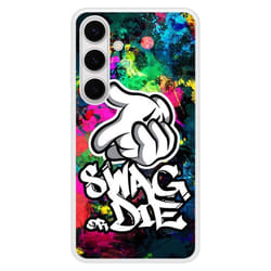 Coque en silicone renforcé imprimée compatible Samsung Galaxy S24 Plus Swag or die