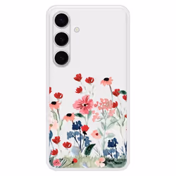 Coque en silicone renforcé imprimée compatible Samsung Galaxy S24 Plus Printemps en fleurs