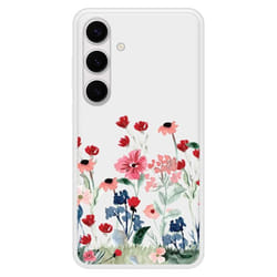 Coque en silicone renforcé imprimée compatible Samsung Galaxy S24 Plus Printemps en fleurs