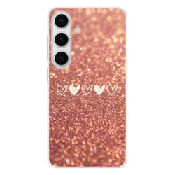 Coque en silicone renforcé - Samsung - Galaxy S24 - Paillettes coeur - Multicolore - Brillante