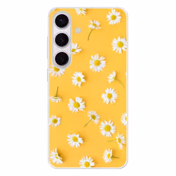 Coque Silicone renforcée - Samsung - Galaxy S24 - Imprimée Marguerittes - Résistance chocs - Brillante