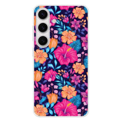 Coque Silicone Renforcée - Samsung - Galaxy S24 - Fleurs Exotiques - Multicolore - Souple
