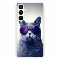 Coque Silicone Renforcée - Samsung - Galaxy A15 - Design Chat à Lunette - Antichoc - Impression Brillante