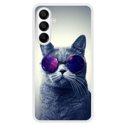 Coque Silicone Renforcée - Samsung - Galaxy A15 - Design Chat à Lunette - Antichoc - Impression Brillante