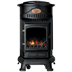 Universal - Poêle à gaz Fonte véritable 3400W noir Effet feu Provence