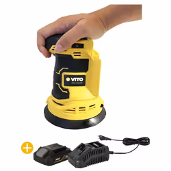 Ponceuse Excentrique Orbitale sans fil 20V Lithium ion VITO EGO LI. Inclus : 1 batterie 2Ah + chargeur Légère et maniable grâ ...