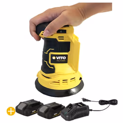 Ponceuse Excentrique Orbitale sans fil 20V Lithium ion VITO EGO LI. Inclus : 2 batteries 2Ah + chargeur Légère et maniable gr ...