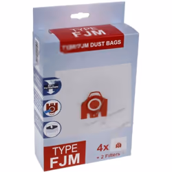 Boite de 4 sacs à poussière synthétiques FJM compatible pour Aspirateur MIELE 9917710 Appareils compatibles : [ASPIRATEUR KOM ...