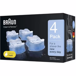 Pack de 4 Recharges de liquide nettoyant d'origine pour rasoir, tondeuse BRAUN 81387055 Appareils compatibles : [RASOIR, TOND ...