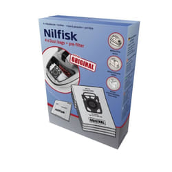 Nilfisk - Lot de 4 sacs avec pré filtres Extrême - King pour aspirateurs Progress, Moulinex