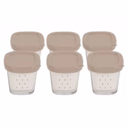 Coffret de 6 pots yaourt verre avec couvercle et égouttoir pour Yaourtière SEB Compatible avec la gamme Delices et Multi-déli ...