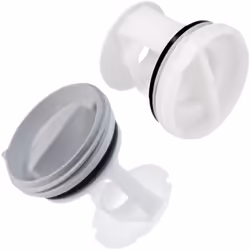 Description générale Lot de 2 bouchons filtres de vidange pour lave-linge WHIRLPOOL, BAUKNECHT, LADEN, IGNIS, PROLINE, CONSTR ...
