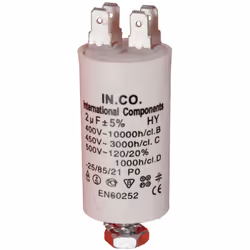 Condensateur 2UF universel compatible pour Sèche-linge ELECTROLUX, ZANUSSI, ZANKER, ARTHUR MARTIN ELECTROLUX, FAURE, ZOPPAS 1 ...