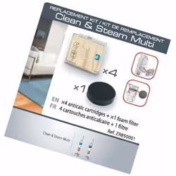 Lot 4 cartouches anti-calcaire avec 1 filtre pour Aspirateur ROWENTA ZR850001 Appareils compatibles : [NETTOYEUR VAPEUR ROWEN ...
