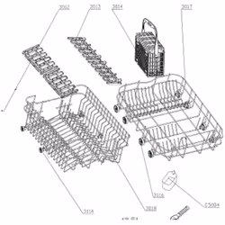 Insert panier (repère 3013) pour Lave-vaisselle FAGOR AS0032635 Appareils compatibles : [LAVE-VAISSELLE FAGOR: ] LFI-047IT BB ...