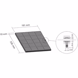 Description générale Filtre à charbon pour hotte ELECTROLUX, référence 33005521, conçu pour filtrer efficacement les vapeurs  ...