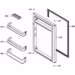 Balconnet bouteilles (repère 160) d'origine pour Réfrigérateur, congélateur WHIRPOOL C00534063 Appareils compatibles : [RÉFRI ...