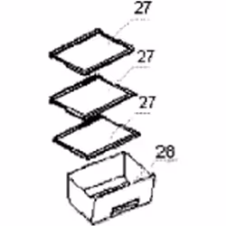 Clayette, étagère (repère 27) pour Réfrigérateur, congélateur LISTO 373C96 Appareils compatibles : [FRIGO, RÉFRIGÉRATEUR, CON ...