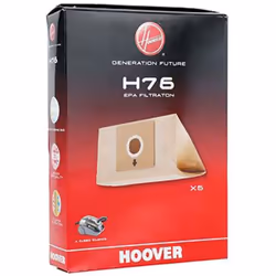 H76 Boite de 5 sacs papier pour aspirateur HOOVER 35601668 Appareils compatibles : [ASPIRATEUR HOOVER: ] AC70AC10011, AC70AC6 ...