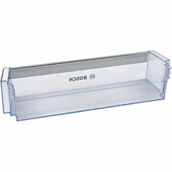 Balconnet à bouteilles pour Réfrigérateur BOSCH 00704760. Couleur de la pièce : Transparent, Dimensions : 470 x 125 x 100 mm.